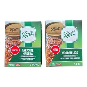 Ball Wooden Storage Lids - 2 Packs